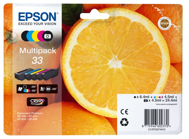 Epson 33 Druckerpatronen Multipack T3337 C13T33374011