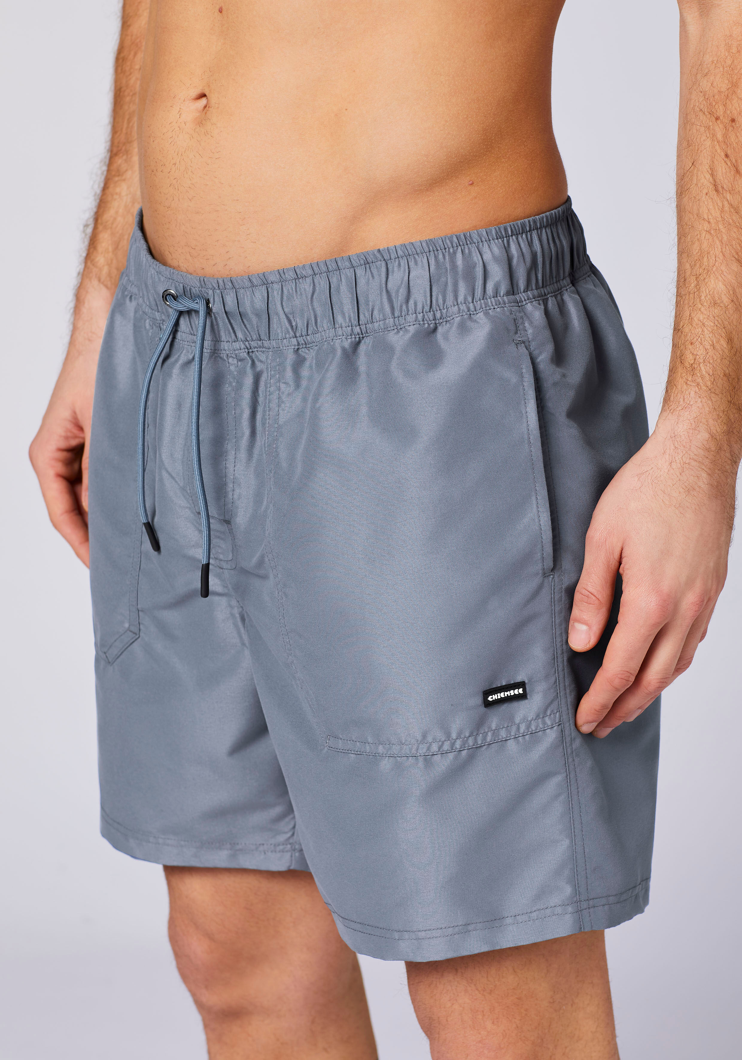 Badeshorts CHIEMSEE "Swim Shorts", Herren, Gr. 3XL, N-Gr, grau (grisaille), Web, Obermaterial: 100% Polyester, Badehosen Badeshorts, Regular Fit, aus Polyester, leichtes Material, für Erwachsene grisaille 3XL, N-Gr