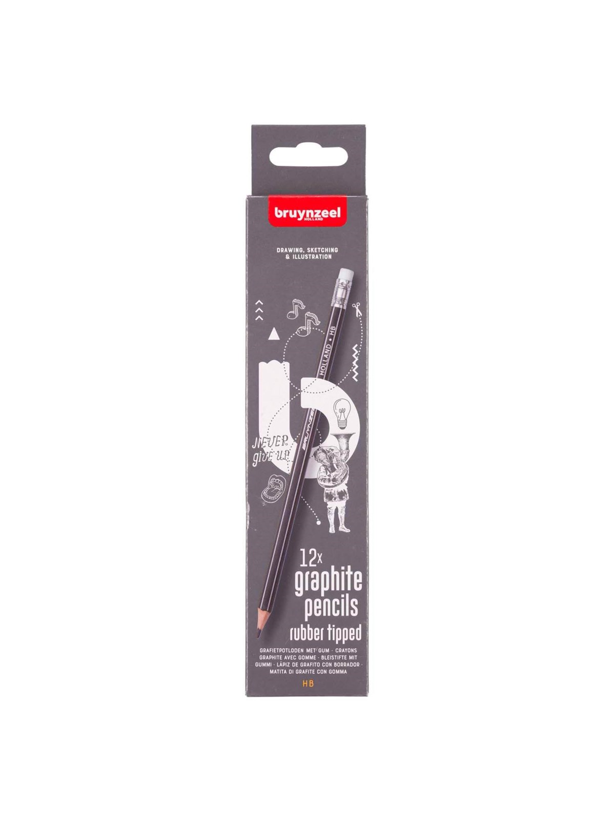 Bruynzeel Teens Hb Graphite Pencil with Eraser Tip Set 12