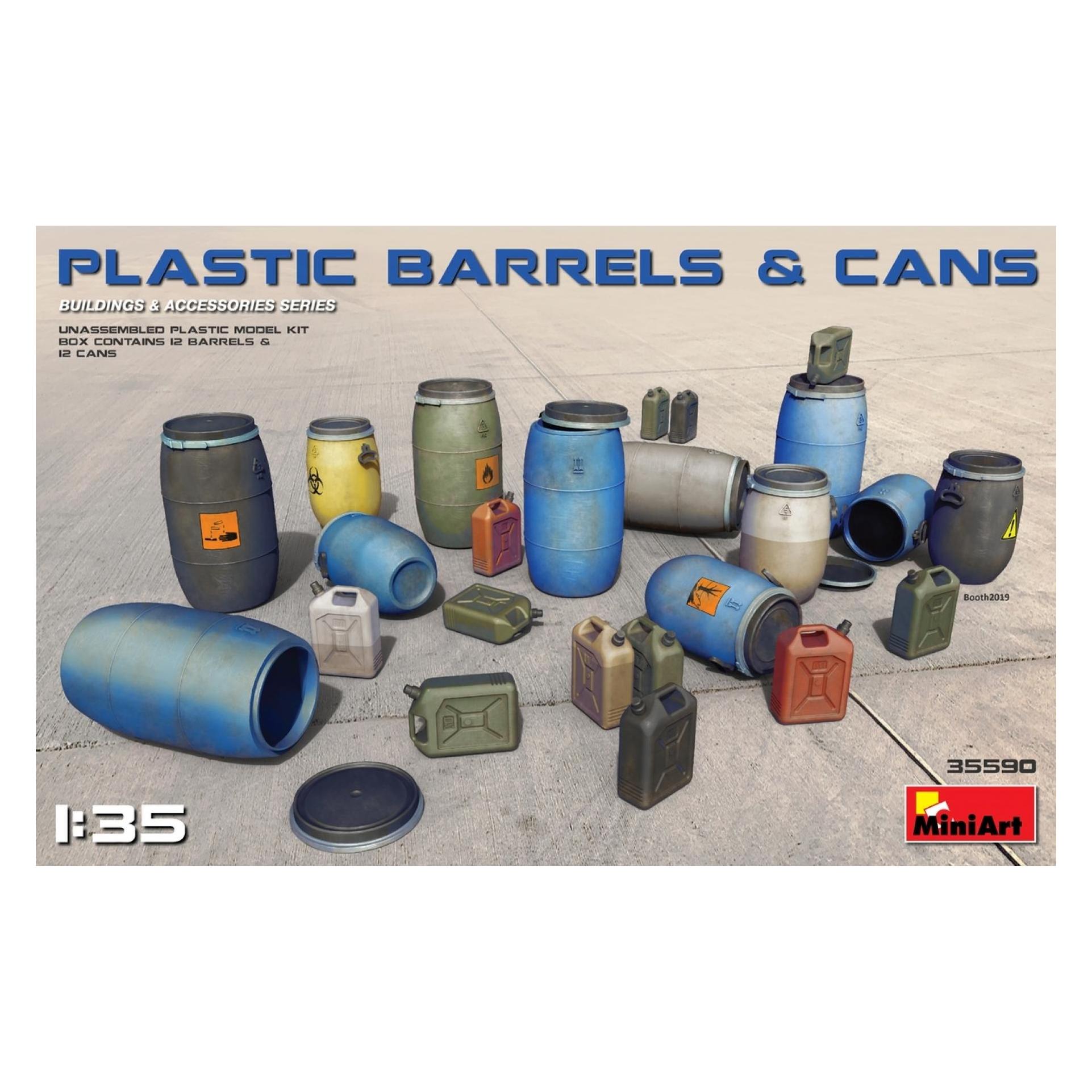 Mini art Plastic Barrels & Cans (35590)