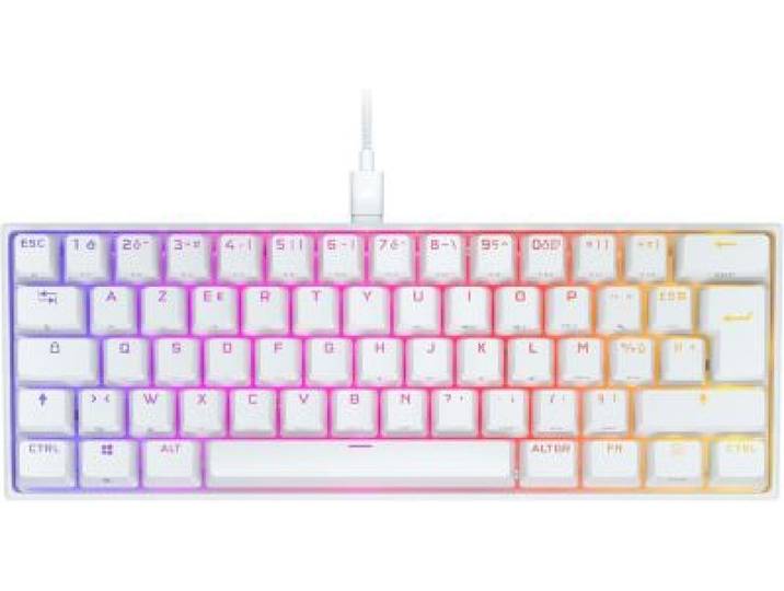 Corsair - Clavier Gamer K65 Rgb Mini Cherry Mx Red Blanc