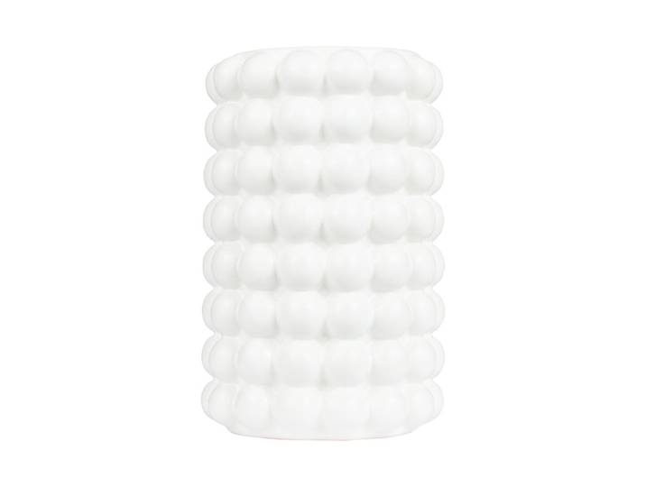 Glasvase mit Punkten weiss h21cm