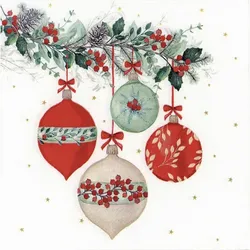 Papierservietten "Weihnachtskugeln", 33 x 33 cm, 20 Stück