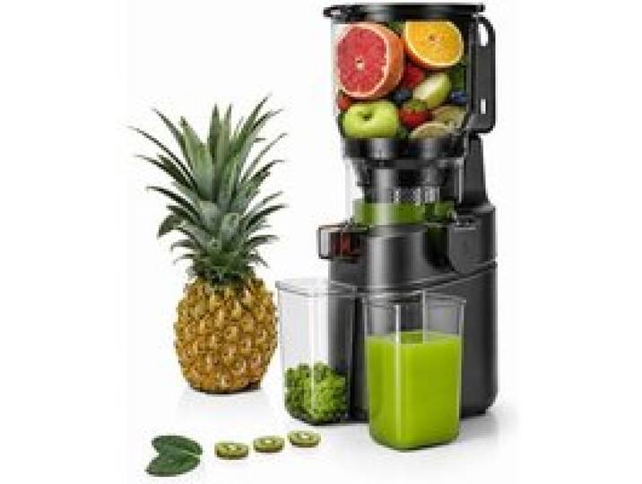 AMZCHEF Extracteur de Jus à Froid pour Fruits et Légumes Grande Ouverture 150mm 250W Triple Filtre Capacité 2L Noir