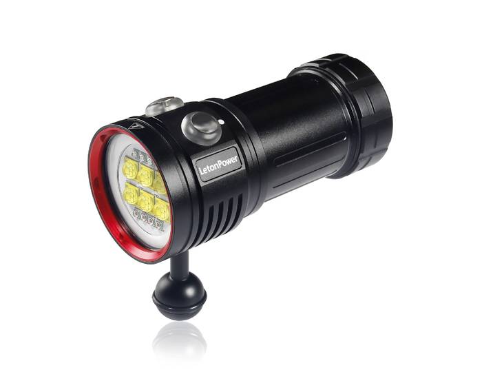 Lampe de poche de plongée LetonPower, 22800 lumens, éclairage sous-marin rechargeable, torche étanche à 100m pour la photographie, lumière de remplissage vidéo