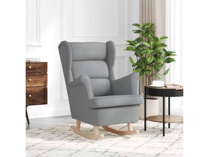 HEFZGDB Schaukelsessel Hellgrau 74x90x102 cm Stoff Polsterung Polyester Loungesessel Sessel Entspannung Wohnzimmer Büro Komfortabel Strapazierfähig Langlebig Pflegeleicht