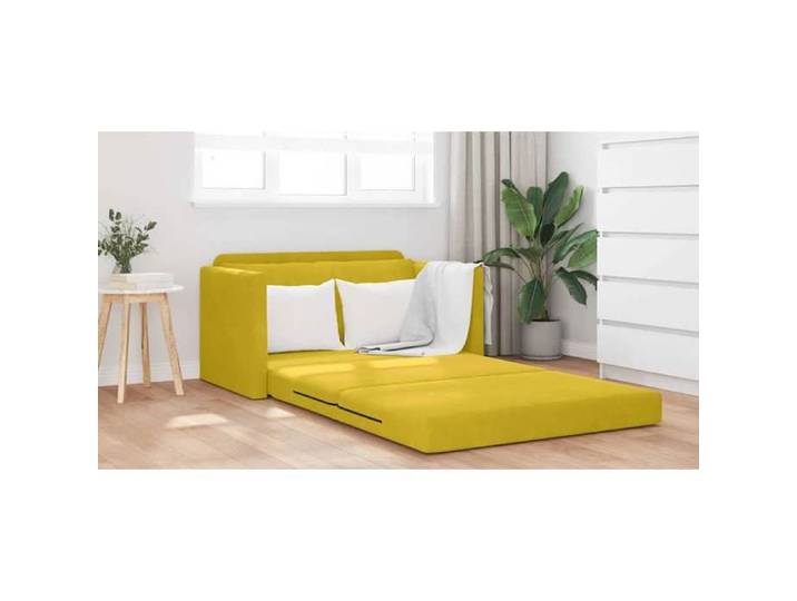 Jaune SOFA Convertible - Moderne - Canapé-lit - 110cm Jaune tournesol Velours C949