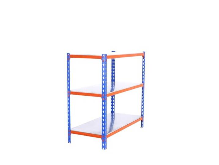 Simon Rack Metallregal 1000x1100x500 mm - Simonclick 3 Höhen, Metallablage, Biegepunkt 200 kg, Korrosionsschutzlackierung, Klicksystem-Montage, Blau/Orange/Verzinkt