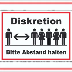HB-Druck Diskretion Bitte Abstand halten Aufkleber Rücksichtnahme A0 (841x1189mm)