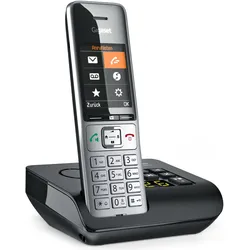 Gigaset COMFORT 500A Schnurloses Telefon mit Anrufbeantworter, schwarz-silber