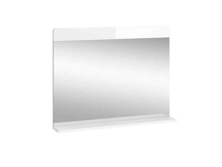 Vicco Badezimmerspiegel Izan Weiß 80.1 x 62 cm mit Regal, Weiß Hochglanz, Weiß, Glas, Rechteckig, 80.1x62x12 cm, Badezimmer, Badezimmerspiegel, Badspiegel