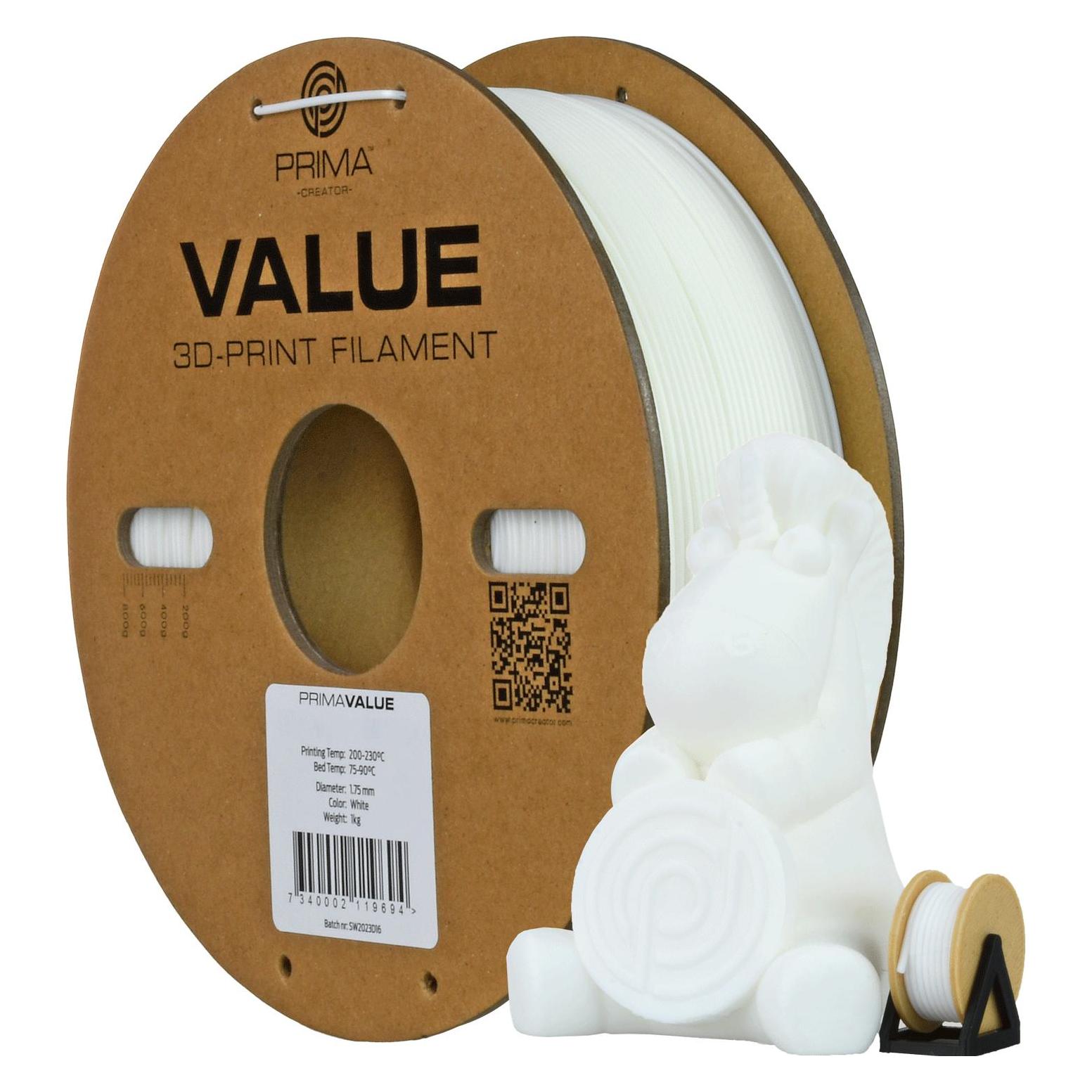 Prima PrimaValue ABS - White - 2.85mm - 1kg (ABS, 1000 g, 2.85 mm) (12789)