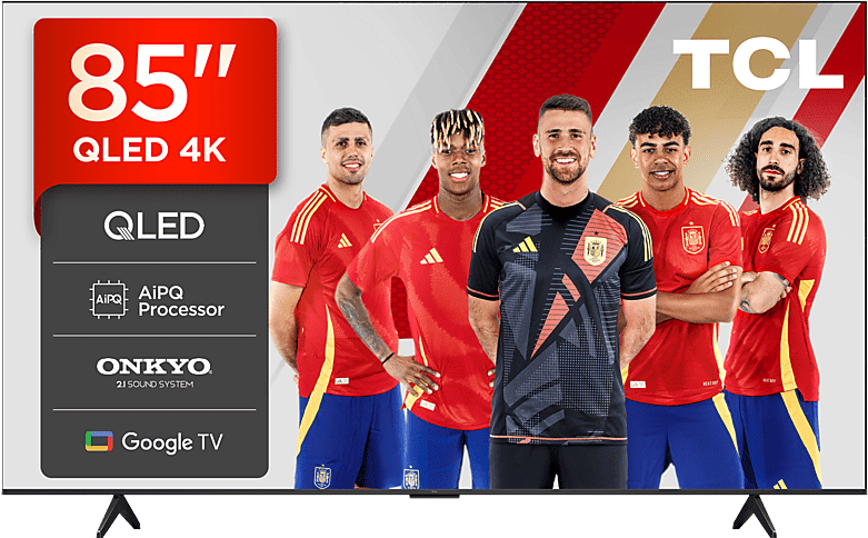 TV QLED 85" - TCL 85T69C, UHD 4K, Procesador AiPQ, Smart TV, DVB-T2, Negro