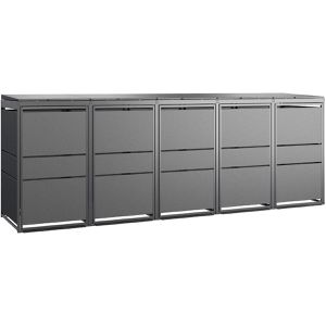 MBOX24 Mülltonnenbox Modern, Metall, für 5 Mülltonnen bis 120 Liter