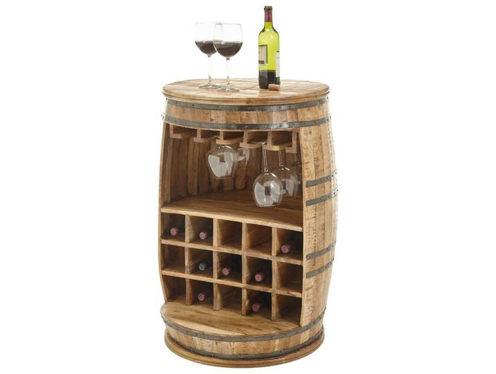 P & B Bar, Braun, Holz, Mangoholz, massiv, 58x91x58 cm, Esszimmer, Barmöbel, Barschränke &Theken