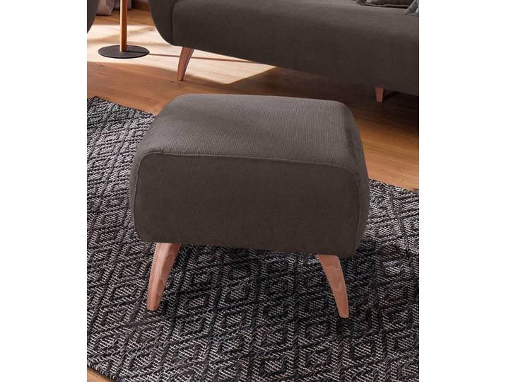Hocker HOME AFFAIRE Baggio , grau (anthrazit), B:63cm H:45cm T:63cm, Hocker, Hocker, mit Holzfüssen