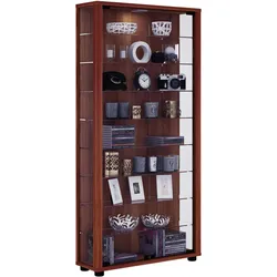 VCM, Vitrine + Buffetschrank, Sammel Stand Vitrine Holz Glas Lumo Maxi (59 x 18 x 113 cm)