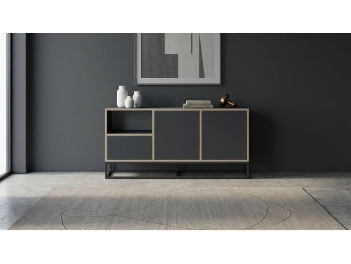 Schwarzes Sideboard Premium Dekore Schwarz Multiplex Kante
