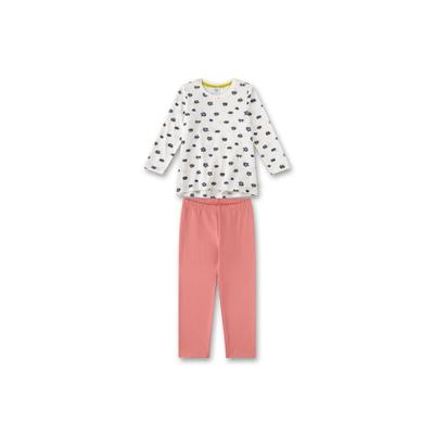 Schlafanzug SANETTA "Pyjama", Mädchen, Gr. 116, pink (rosa, weiß), Obermaterial: 100% Baumwolle CO(Bio)., Homewear-Sets Schlafanzug