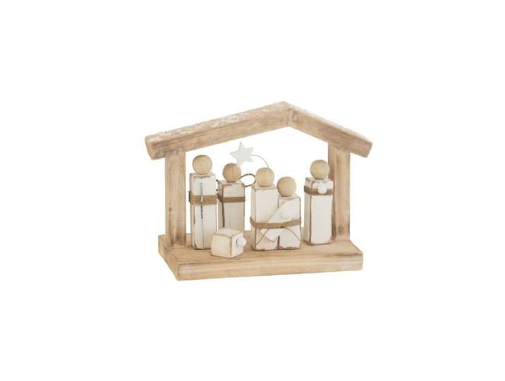 Crèche minimaliste en bois beige 30x16x23 cm