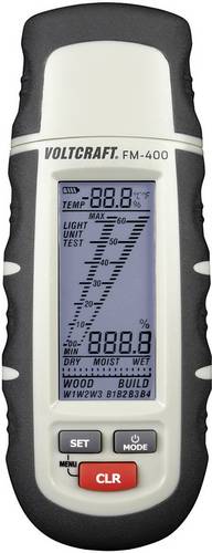 VOLTCRAFT FM-400 Materialfeuchtemessgerät Messbereich Baufeuchtigkeit (Bereich) 0.1 bis 24% vol Messbereich Holzfeuchtigkeit