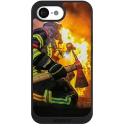 Nivocase Handyhülle für Apple iPhone 16e Hülle NIVOpure Case Schwarz Feuer Feuerwehr Lebensretter (Apple iPhone 16e), Smartphone Hülle, Schwarz