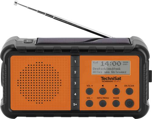TechniSat TECHNIRADIO SOLAR 2 Tischradio DAB+, UKW USB Solarpanel, Handkurbel, Taschenlampe, wiederaufladbar