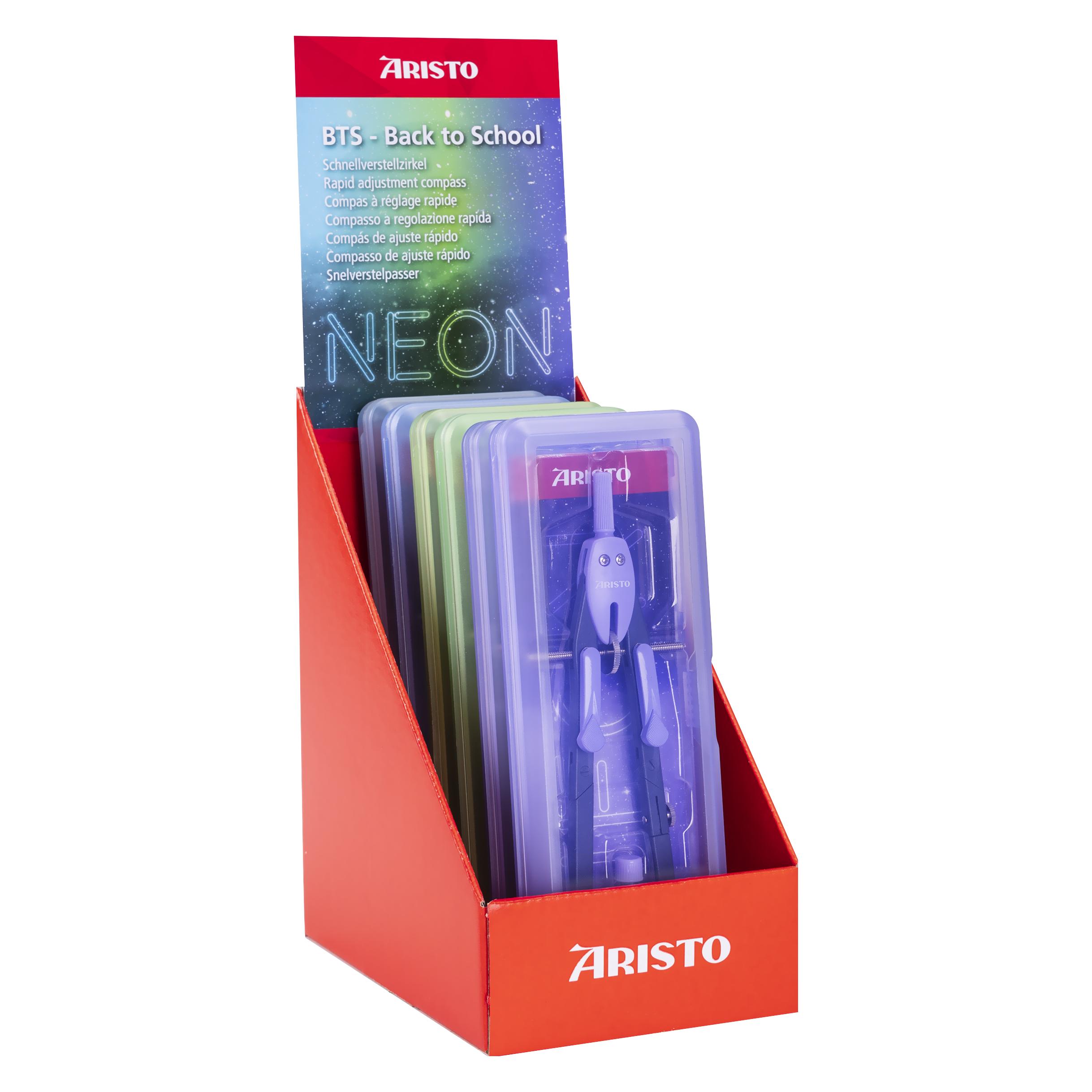 Aristo BTS Zirkel Neon Series Display 6, 2x 552741-20, 552742-20, 552744-23 (VD559845)