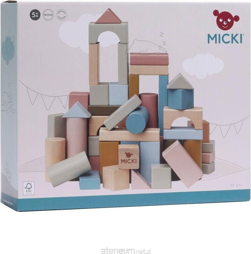 Micki houten bouwstenen - 60 stuks - educatief speelgoed