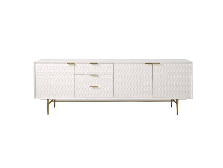 Buffet enfilade vintage 3 portes 3 tiroirs blanc L220