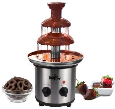 Total Chef 3 Tier Chocolate Fondue Fountain, 1.5 lbs (680 g) Capacity