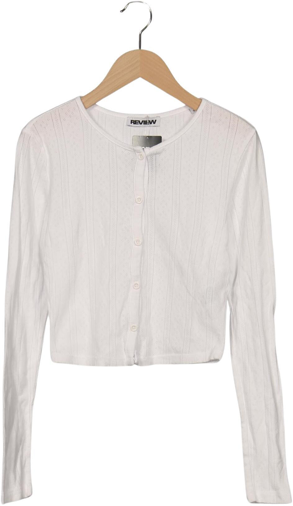 Review Damen Strickjacke, Weiß, Gr. S, Baumwolle - Second Hand