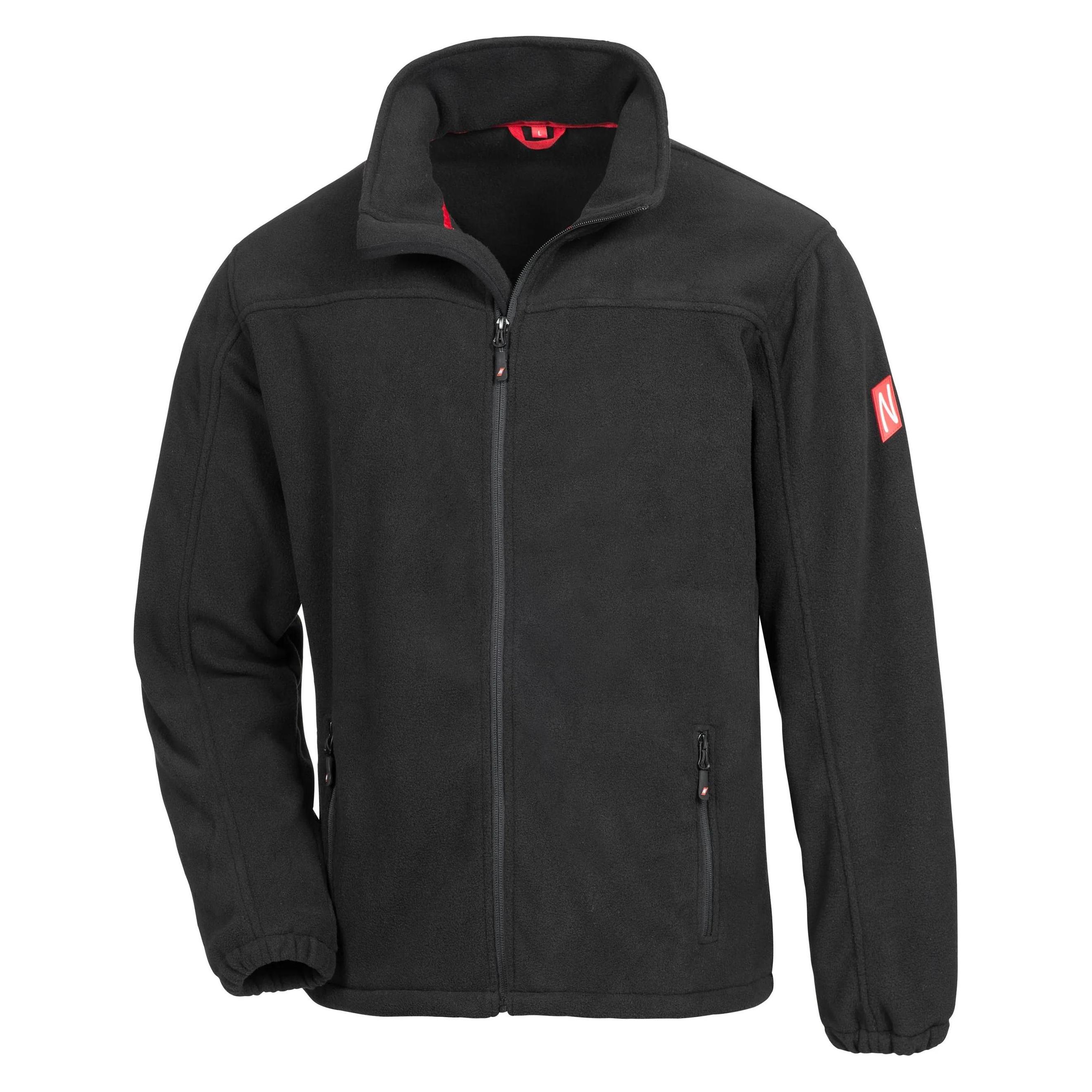 Nitras MOTION TEX PLUS, Fleece-Jacke, schwarz, 300 g/qm, hoher Tragekomfort dank besonders weichem u (5XL) (7040-M)