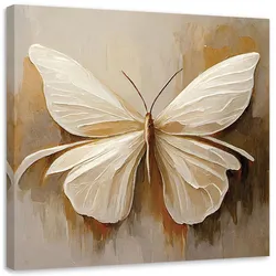 LEINWANDBILD Beigefarbener Schmetterling 60x60cm