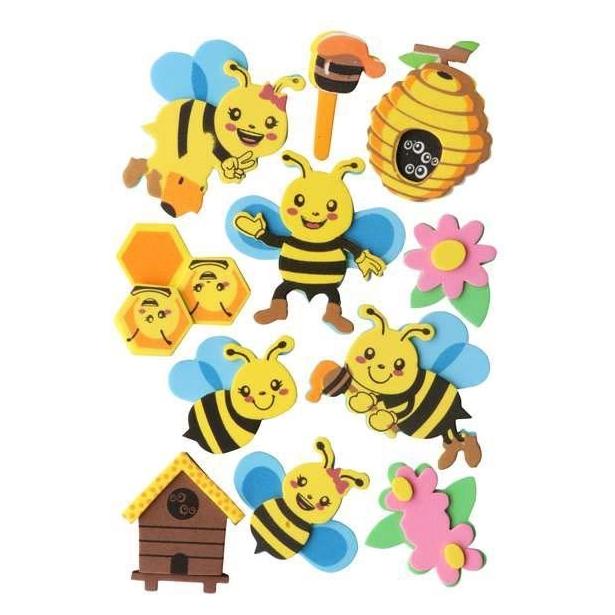 Glorex 3D Moosgummi, 11tlg. Bienen 6x4,5cm, selbstklebend (62247510)