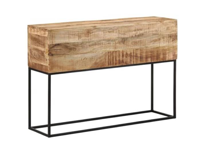 GPWERSDF Konsolentisch 110x30x75 cm Raues Massivholz Mango und Eisen Stabile Eisenbeine, Unikate Holzmaserung, Deko Flur Wohnzimmer