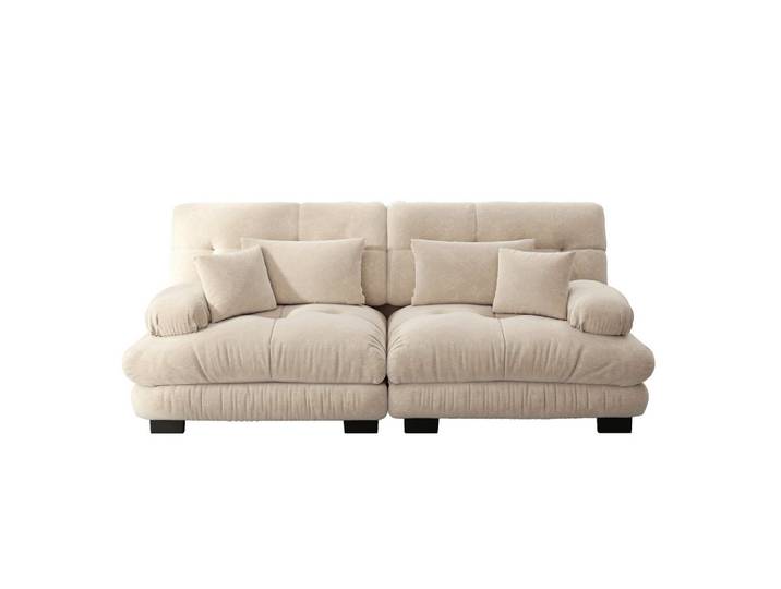 2-SITZER-SOFA aus chenille wolken-design & massivholzrahmen