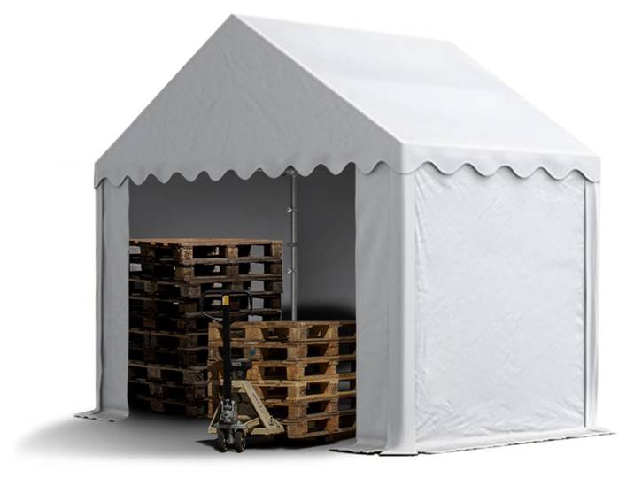 TOOLPORT Tente de stockage 3x2 m abri bâche PVC 700 N imperméable blanc