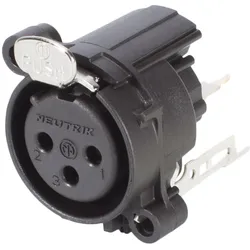 NEUTRIK® XLR, 3-pol , Kunststoff-, Printtechnik vertikal-Einbaubuchse, vergoldete(r) Kontakt(e), Type A, schwarz
