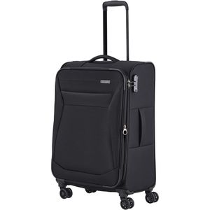 Travelite Koffer Chios, erweiterbar, schwarz, Weichschale, 4 Rollen, 60 Liter, 42 x 67 x 27cm