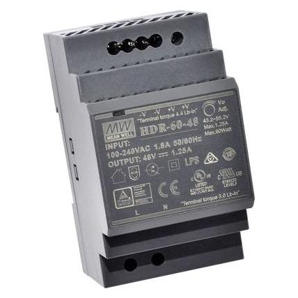 MeanWell Hutschienen Netzteil (DIN Rail) 15 V/DC 4 A 60 W 1 x (HDR-60-15)