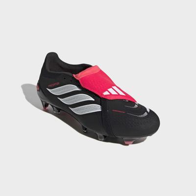 Fußballschuh ADIDAS PERFORMANCE "PREDATOR PRO, FESTE BÖDEN, UMSCHLAGBARE ZUNGE", Herren, Gr. 39, schwarz (core schwarz, ftwr weiß, lucid rot), Synthetik, Textil, Schuhe Fußballschuh, Außensohle für Rasen und feste Böden