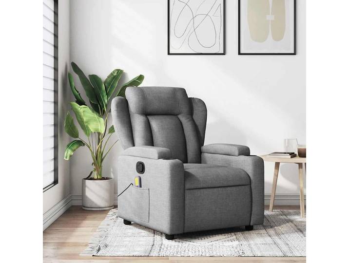 vidaXL Massage-Relaxsessel, Stoff, Dunkelgrau