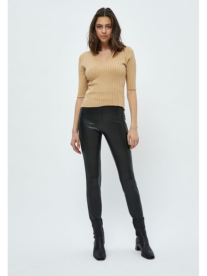 Peppercorn Kunstlederleggings "Linette" in Schwarz - L