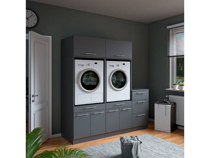 Set de buanderie J 186 x 200cm Gris/Anthracite