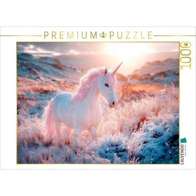 CALVENDO Puzzle Einhorn im Glanz der Morgensterne | 1000 Teile Lege-Größe 64x48cm Foto-Puzzle für glückliche Stunden