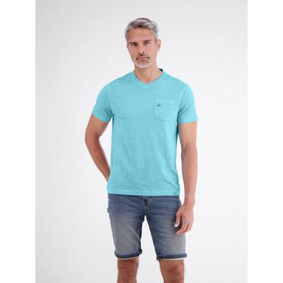 V-Shirt LERROS "T-Shirt mit sportlichem V-Ausschnitt aus reiner Baumwolle", Herren, Gr. XL, blau (reef blau), 100% Baumwolle, V-Ausschnitt, Shirts