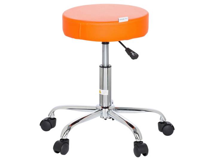 Mid.you Bürohocker, Orange, Chromfarben, Drehkreuz, 57x45x57 cm, Büromöbel, Bürostühle, Bürohocker