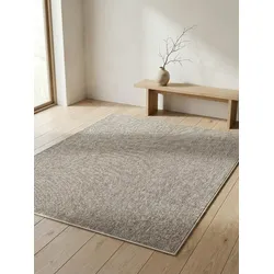 Teppich Kurzflor AMMER in Beige, einfarbig, 140 x 200 cm