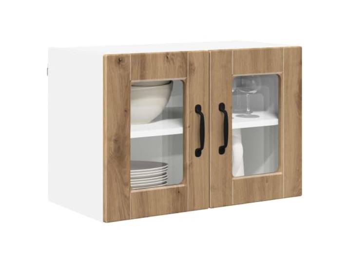 KTHLBRH Wandschrank Küche PORTO 2 Stück Eiche Handwerk Mehrschichtholz, 4 Türen, 4 Einlegeböden, Wandmontage, 22,63 kg